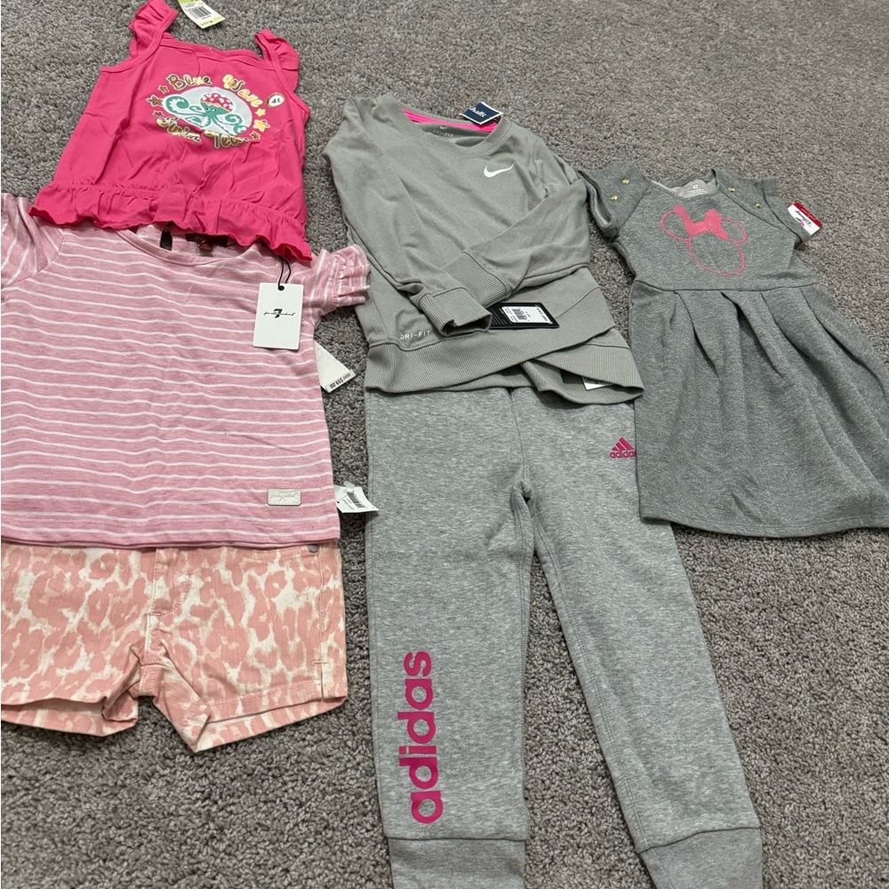 Adidas Gray and Pink Kids Tracksuit